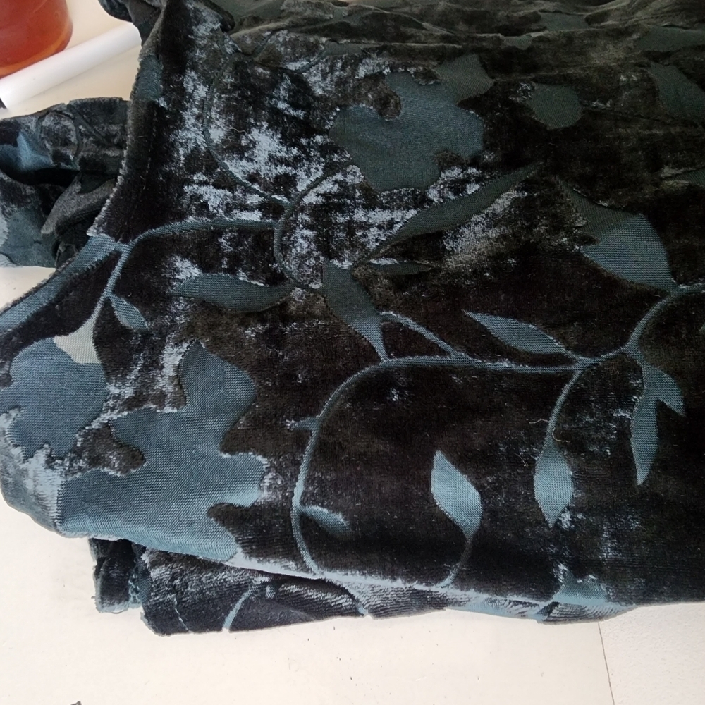 Vintage Rabbit Rabbit Rabbit Velvet Devoré Top Green Whimsygoth Size 14 - Picture 6 of 15